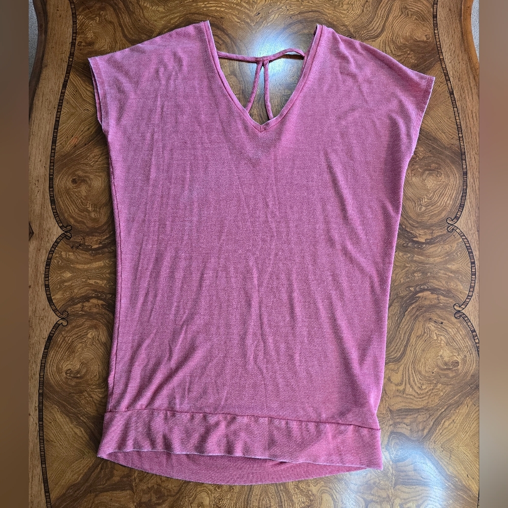 Express One Eleven Womens Oversized Shirt Dress Heathered Red, Size Medium